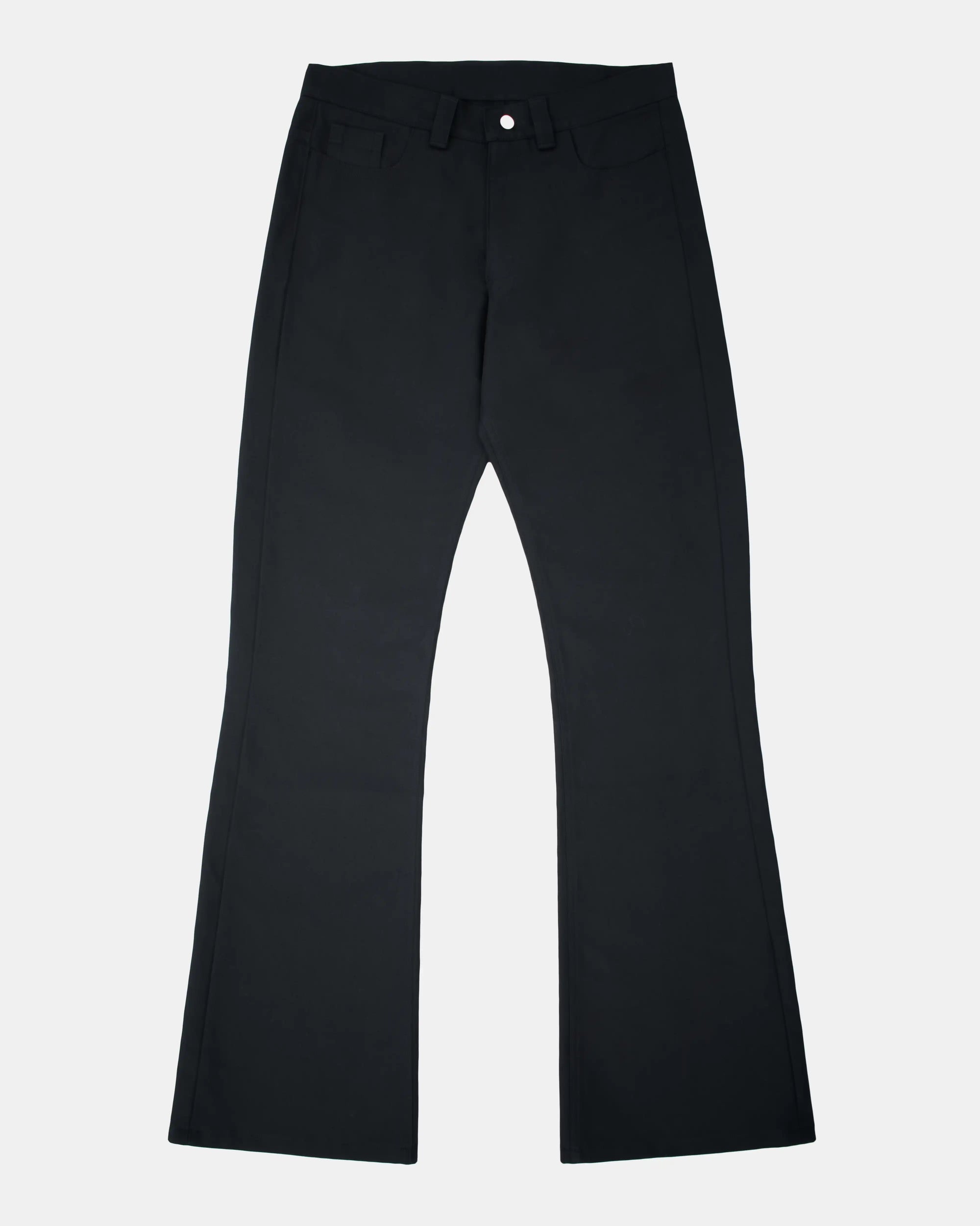 BLACK STACKED PANTS