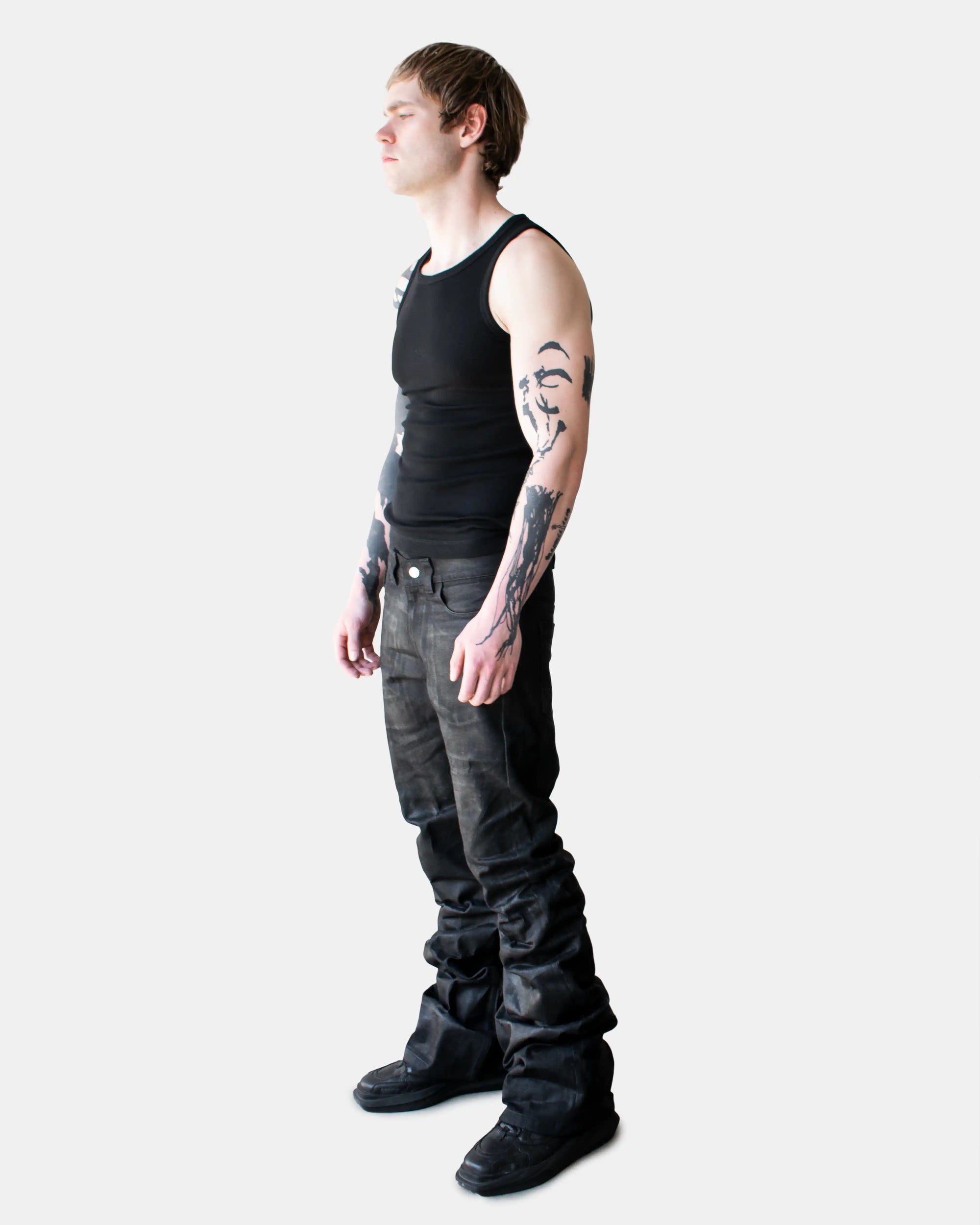 WAXED STACKED JEANS