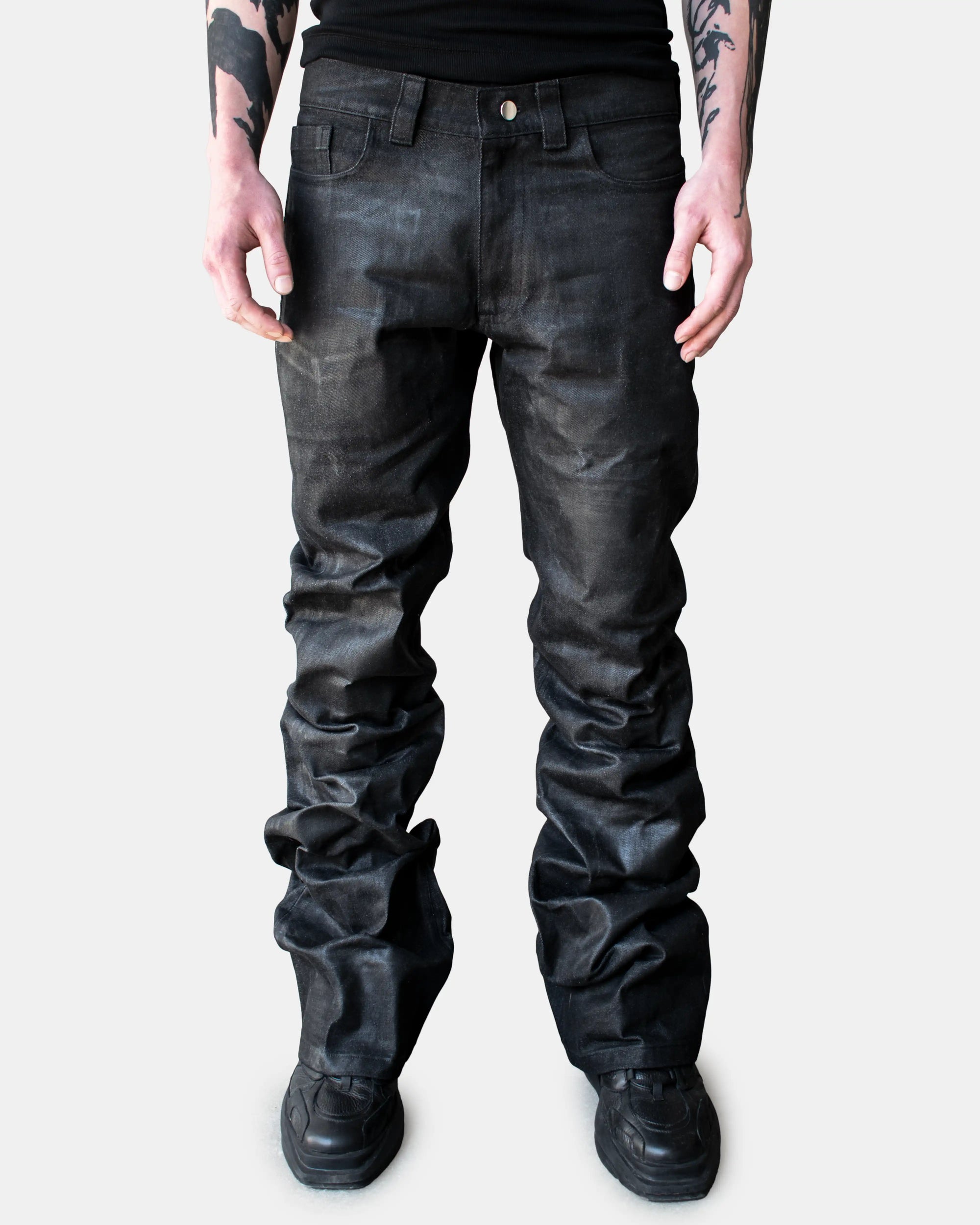 WAXED STACKED JEANS