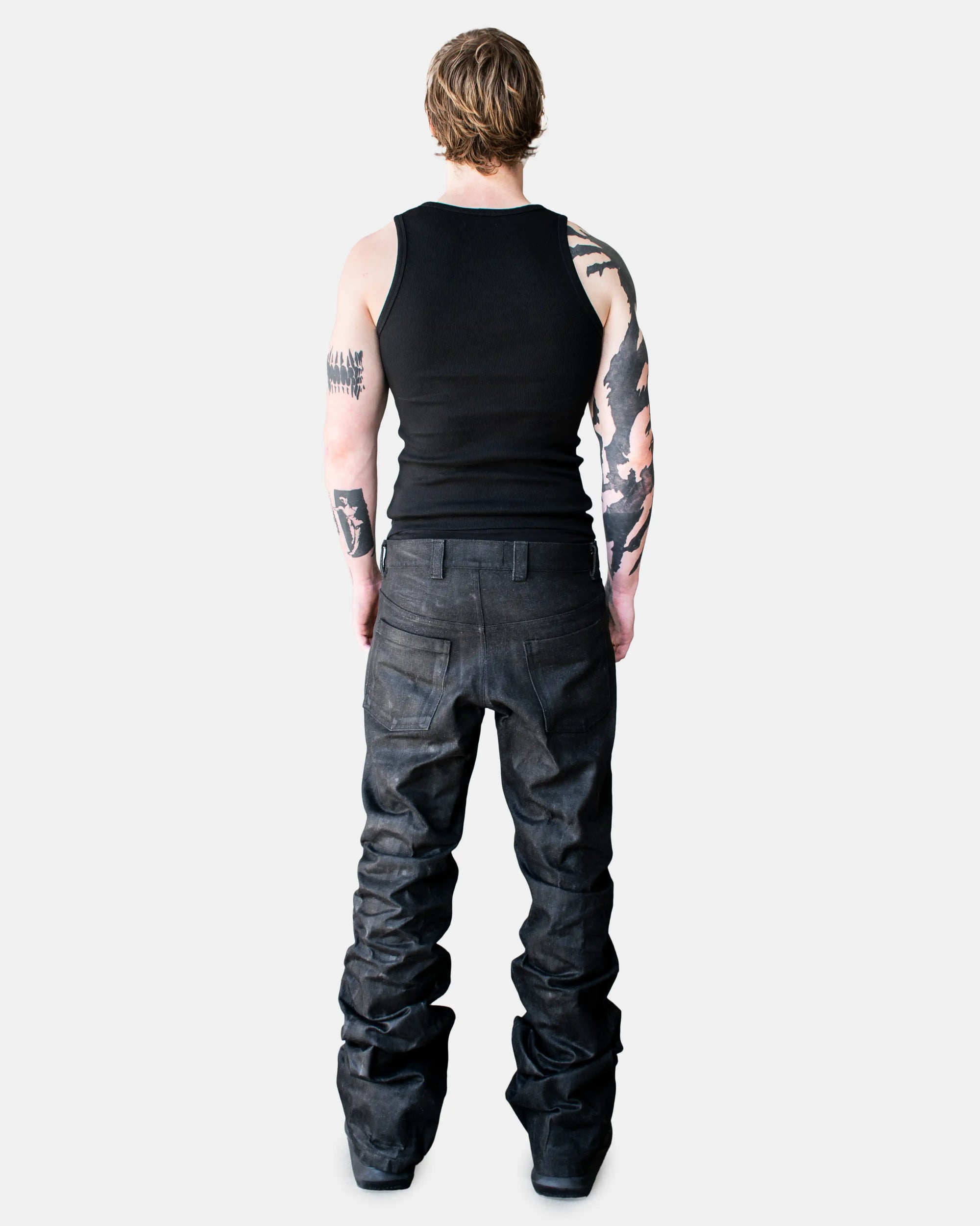 WAXED STACKED JEANS