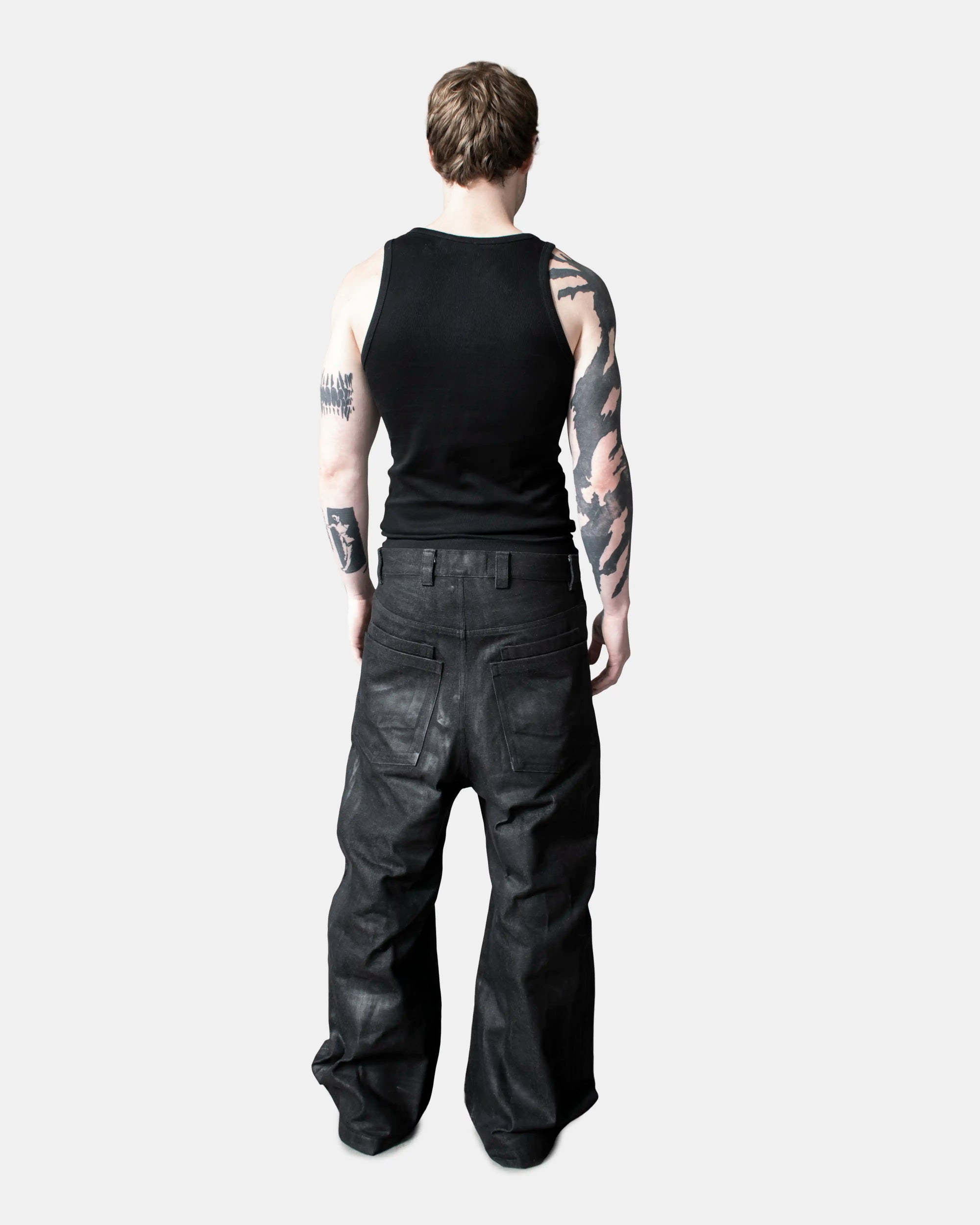 WAXED WIDE JEANS
