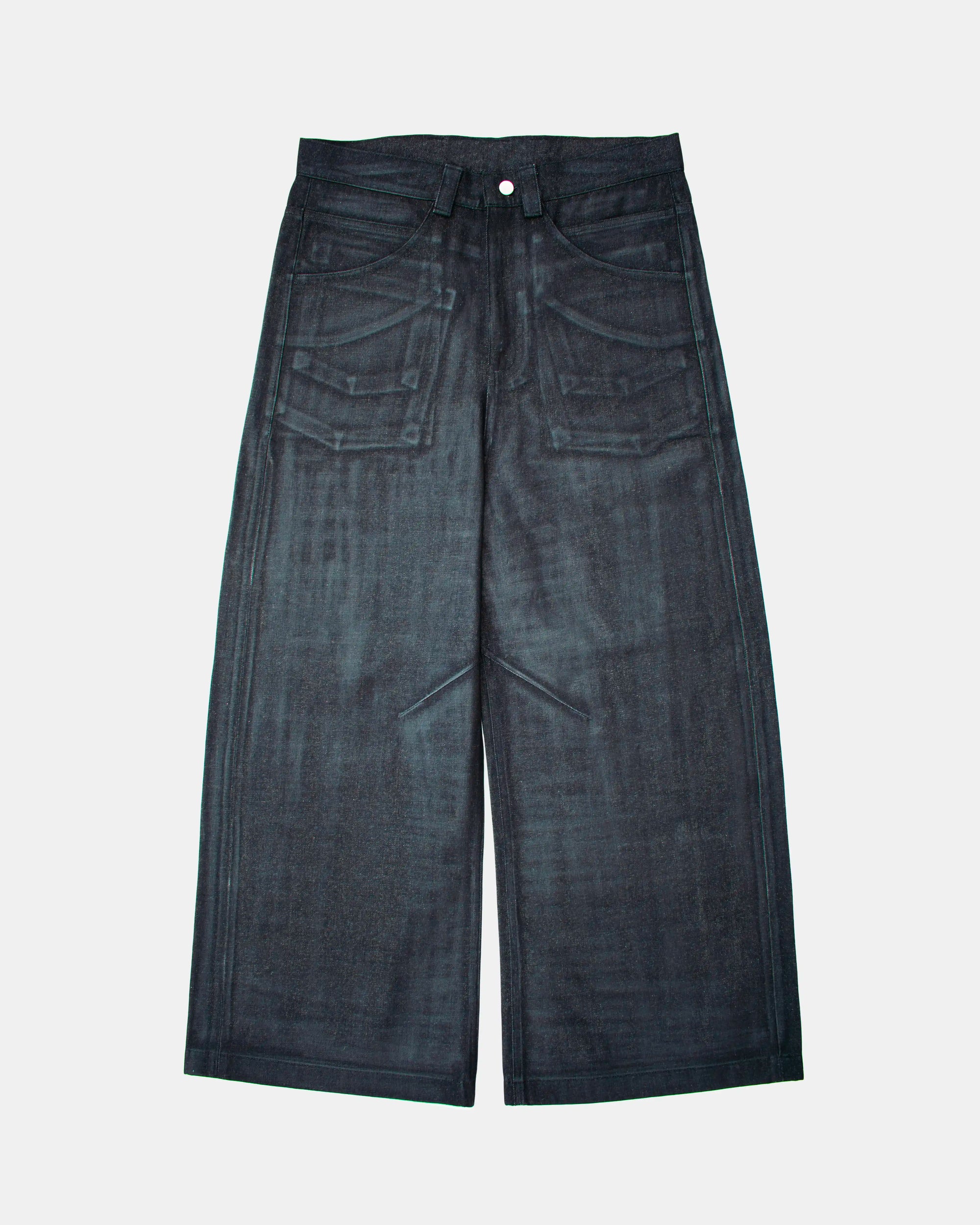 WAXED WIDE JEANS