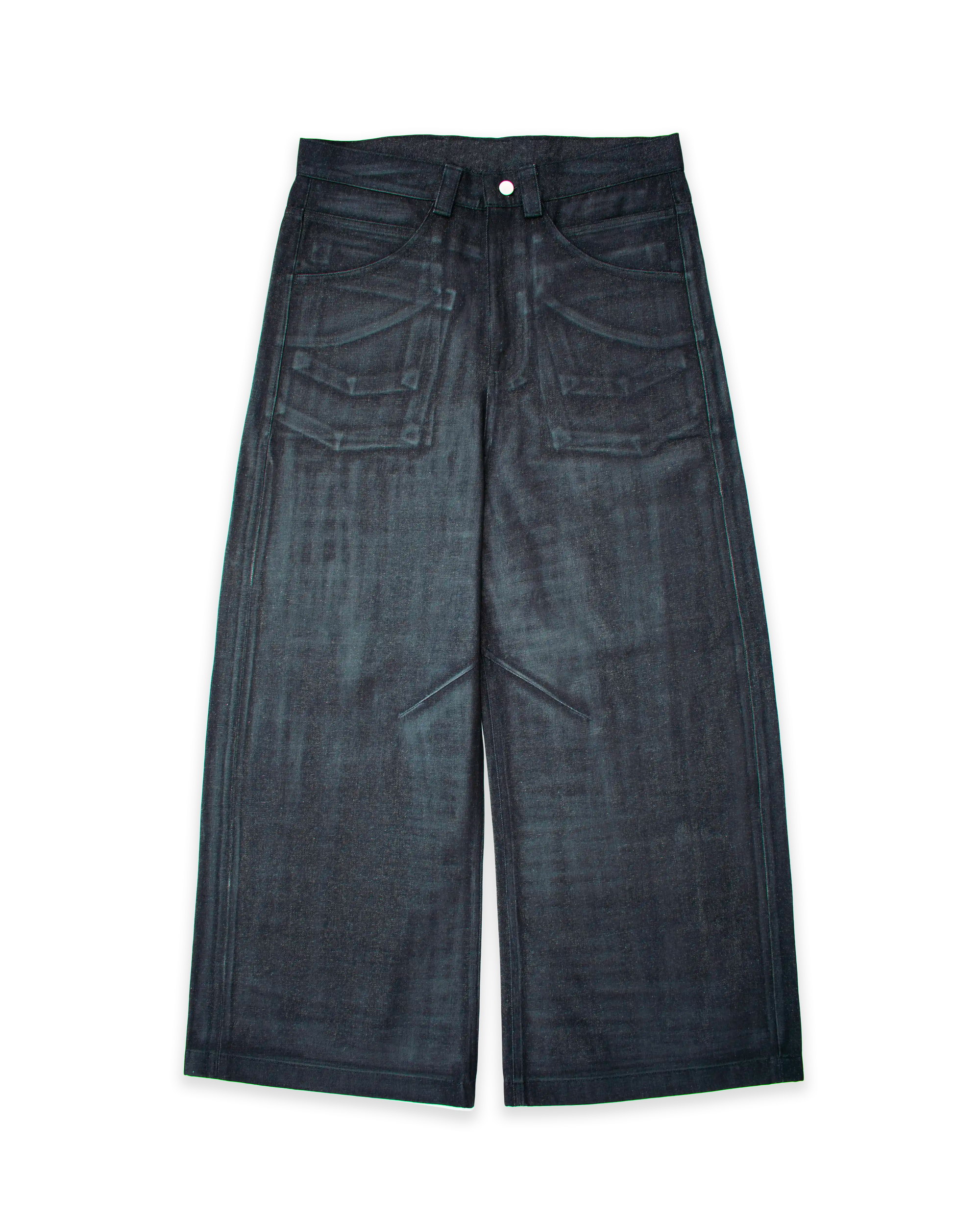WAXED WIDE JEANS